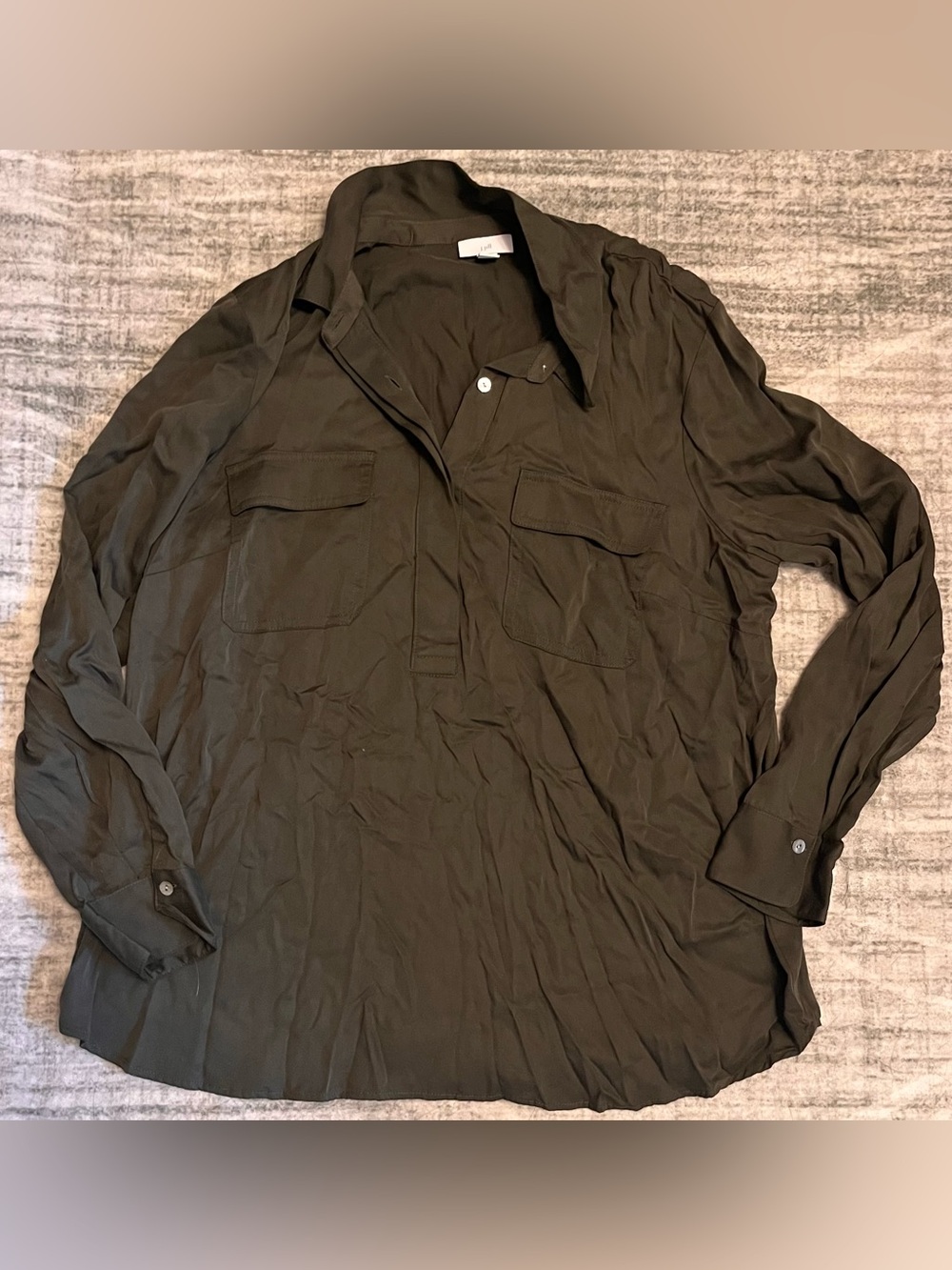 J. Jill Olive Button Down Shirt
